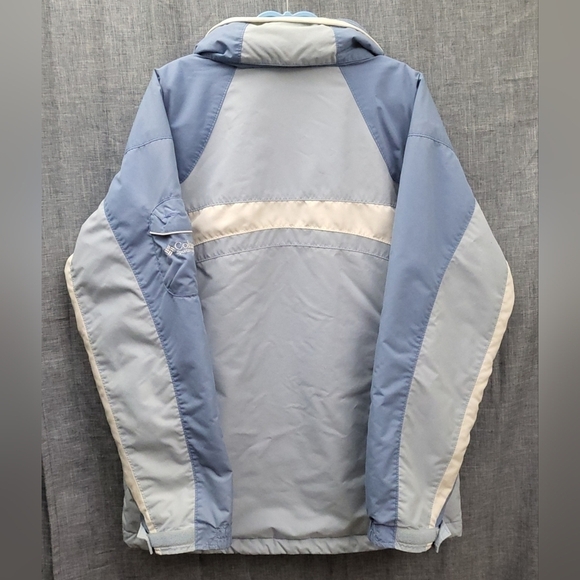 COLUMBIA Winter Shell / Jacket with Hide Away Hood in Blue White (Size L) - Picture 8 of 16